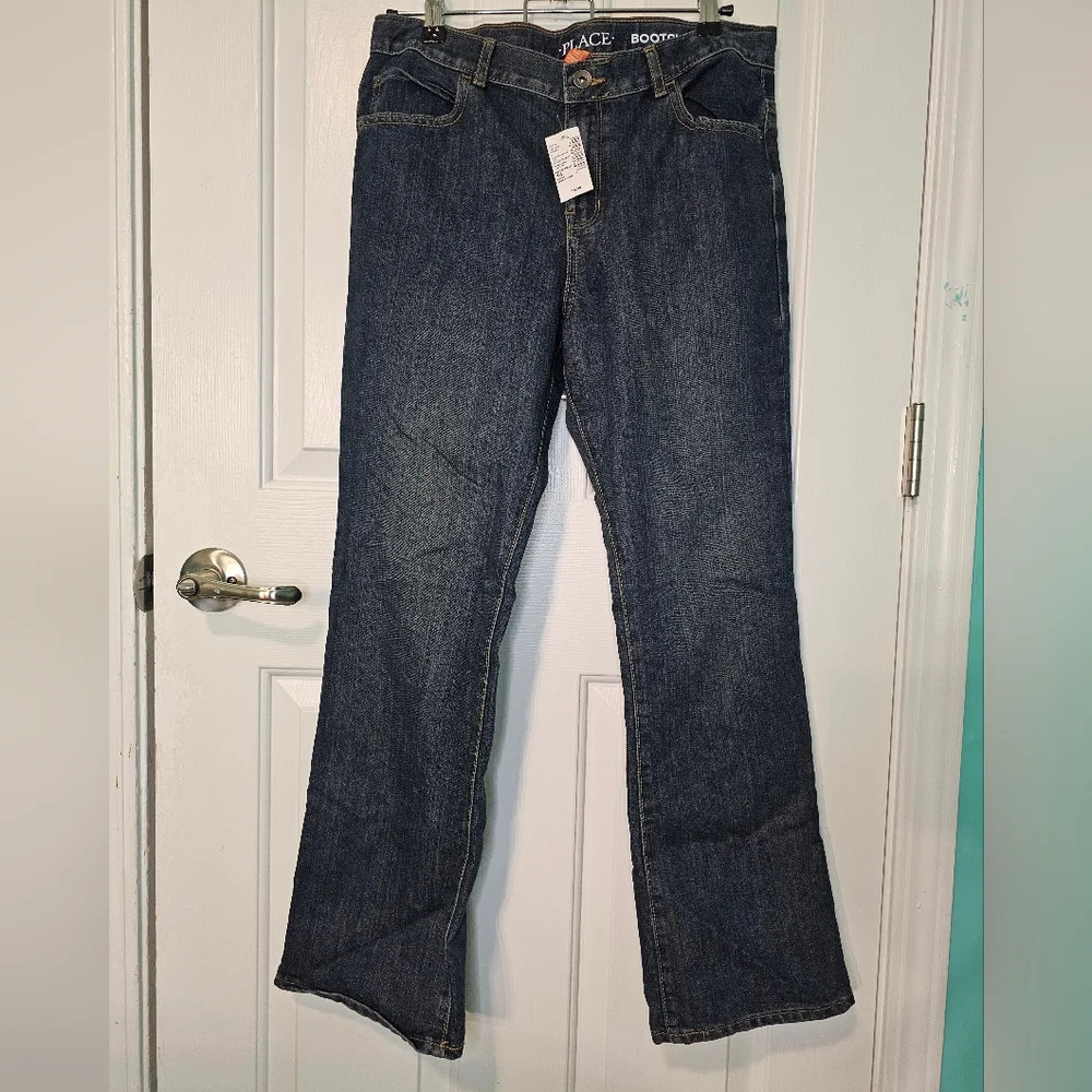 Children's Place Dark Blue Bootcut Jeans Boys Size 14 Husky NWT